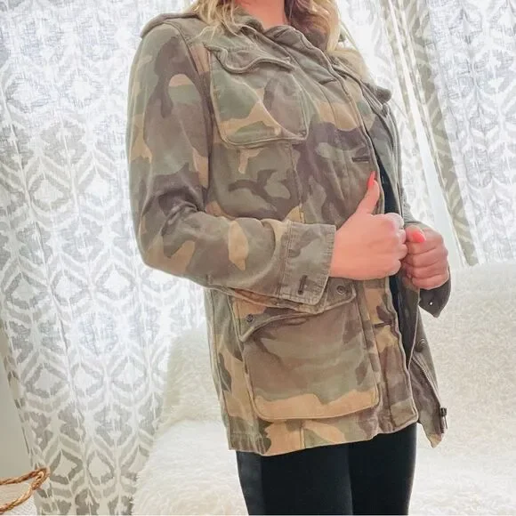 Free People Camouflage Coat Jacket Medium - Picture 4 of 9